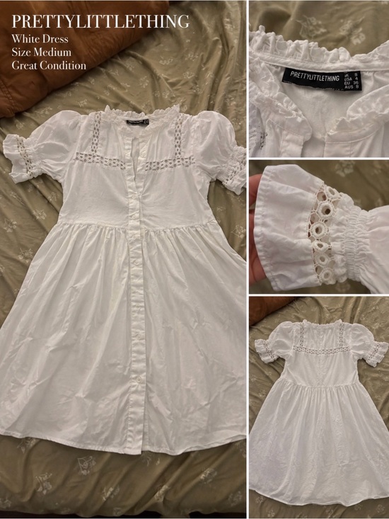 PrettyLittleThing Dresses & Skirts - PrettyLittleThing White Cotton Eyelet Dress for Kids